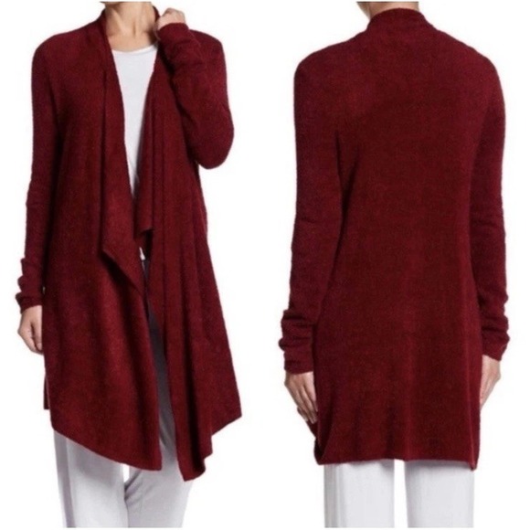 Barefoot Dreams Sweaters - Barefoot Dreams Calypso Wrap Open Front Cardigan L/XL Bamboo Chic Lite Red Cozy